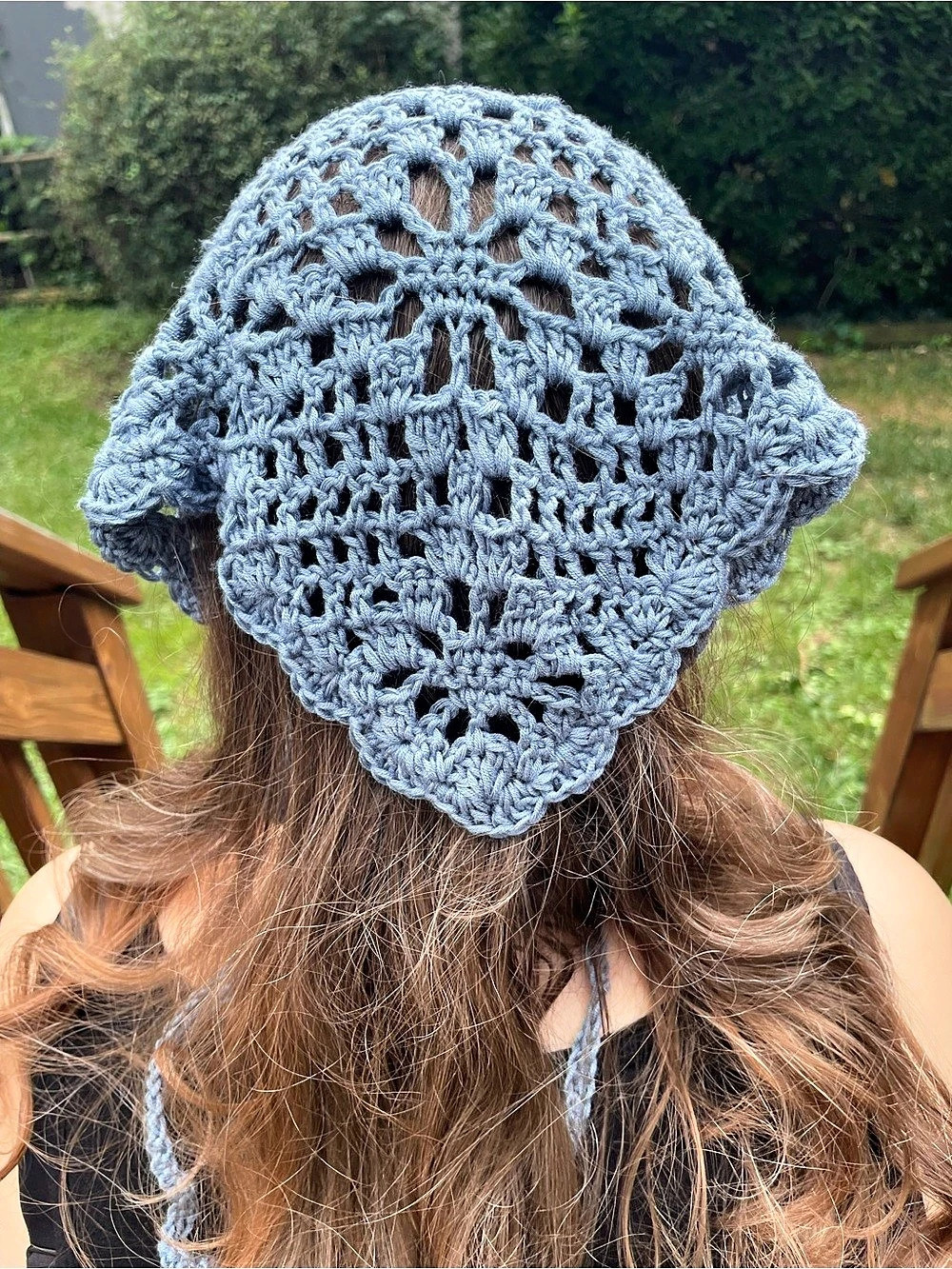 Premium silky soft floral diamond lace bamboo cotton handmade crochet bandana